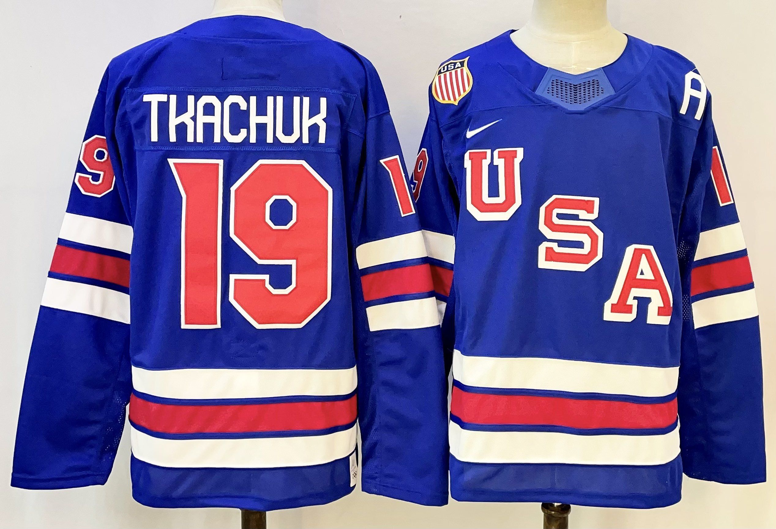Men USA #19 Tkachuk Blue Nike 2026 NHL jersey 05